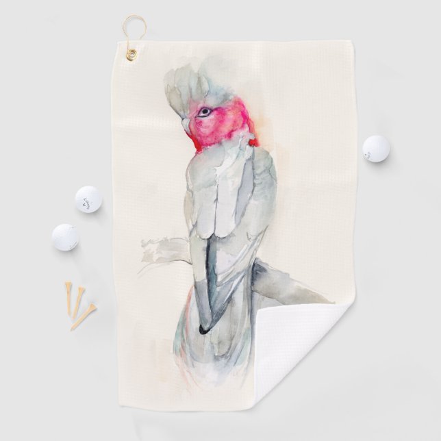 Watercolor Opera Cockatoo Golf Towel (InSitu)