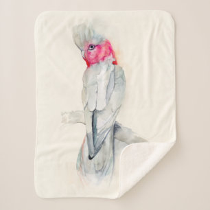 Watercolor Opera Cockatoo Sherpa Blanket