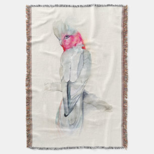 Watercolor Opera Cockatoo Throw Blanket