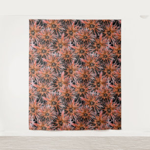 Watercolor orange and brown flowers. tapestry