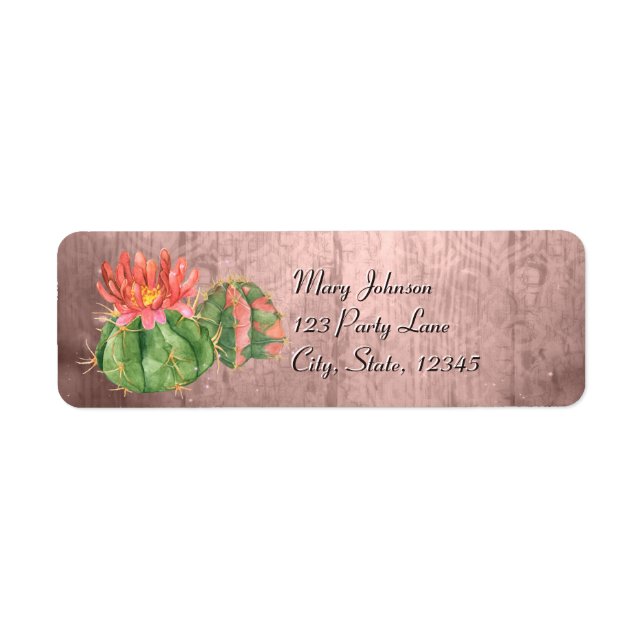 Watercolor Orange Blooming Cactus (Front)