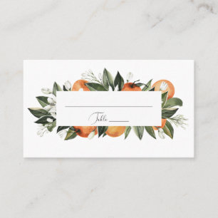 Watercolor Orange Blossoms Placecard