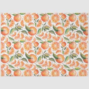 Watercolor Orange Citrus Botanical Pattern  Tissue Paper