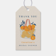 Watercolor Orange Citrus Bridal Branch Thank You