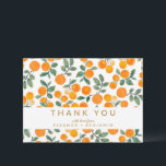 Watercolor Orange Citrus Custom Wedding  Thank You Card<br><div class="desc">Stylish fruit pattern watercolor paintings with oranges and leaves.</div>