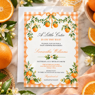 Watercolor Orange Citrus Little Cutie baby shower Invitation