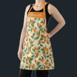 Watercolor Orange Citrus Personalized Name Apron<br><div class="desc">A cheerful modern design featuring hand-drawn oranges and green leaves on a warm cream background, accented with a bold terracotta name band. This fresh botanical look brings a sunny kitchen-garden vibe to cooking, baking, and hosting. Perfect as a thoughtful personalized gift for foodies, gardeners, or anyone who loves colorful retro-modern...</div>