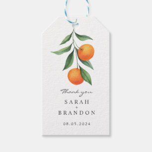 Watercolor Orange Citrus Summer Wedding Gift Tags
