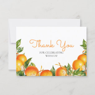 Watercolor Orange Citrus Theme Thank You Card