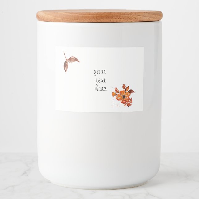 Watercolor Orange Floral Food Label (Front)