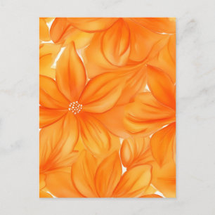 Watercolor orange floral vibrant botanical postcard