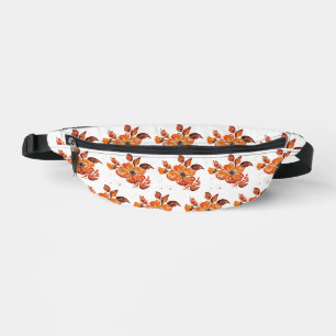 Watercolor orange flower bum bags