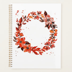 Watercolor orange flowers planner