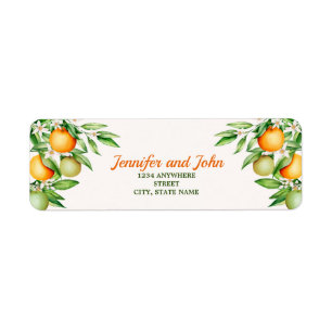 Watercolor Orange Fruit Wedding Return Address