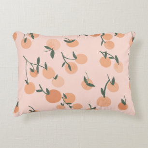 Watercolor orange fruits seamless pattern decorative cushion