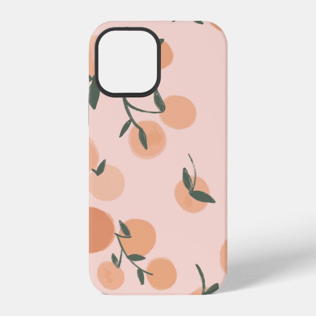 Watercolor orange fruits seamless pattern iPhone case (Back)