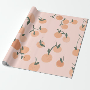 Watercolor orange fruits seamless pattern wrapping paper