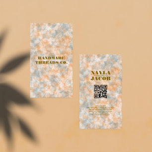Watercolor Orange & Grey Handmade Clothing Business Card