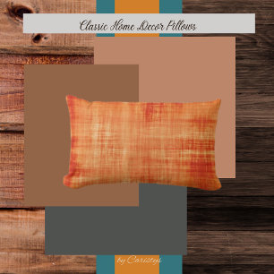 Watercolor Orange Lumbar Cushion