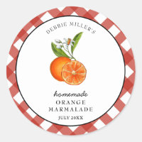 Watercolor Orange Marmalade Jam jar