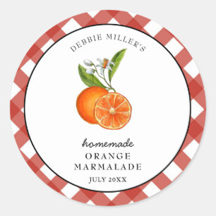 Watercolor Orange Marmalade Jam jar  Classic Round Sticker