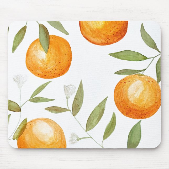 Watercolor Orange Mousepad (Front)
