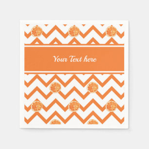 Watercolor orange pattern with text personalised napkin