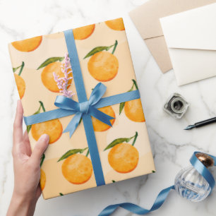 Watercolor Orange Pattern Wrapping Paper
