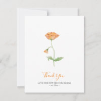 Watercolor Orange Poppies Thank You Note