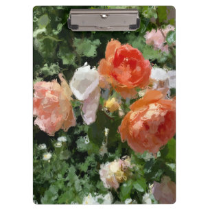 Watercolor Orange Roses Clipboard