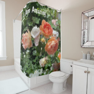 Watercolor Orange Roses shower Curtain