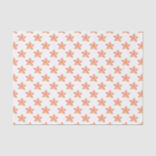 watercolor orange starfish beach design tissue paper