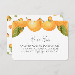 Watercolor Oranges Books for Baby Thank You Card