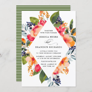 Watercolor Oranges Botanical Wedding Invitation