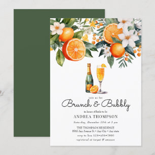Watercolor Oranges Brunch Shower Invitation