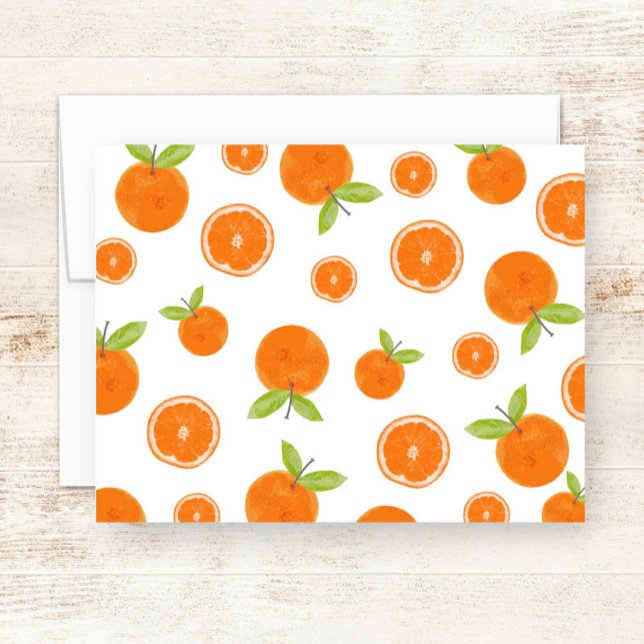 Watercolor Oranges Citrus Fruit Card (Creator Uploaded)