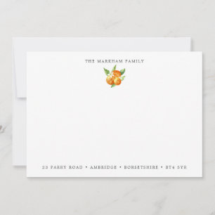 Watercolor Oranges Family Address Card