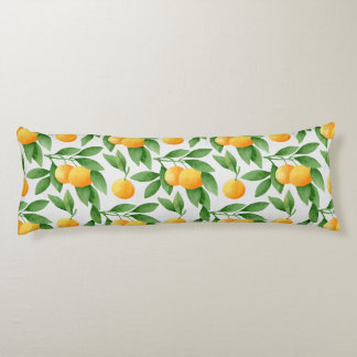 Watercolor oranges or tangerines pattern body cushion