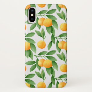 Watercolor oranges or tangerines pattern iPhone x case