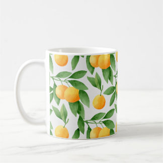 Watercolor oranges or tangerines pattern coffee mug