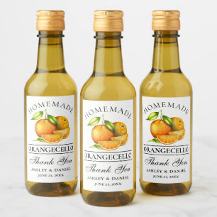 Watercolor Oranges Orangecello Wedding Thanks Mini Wine Label