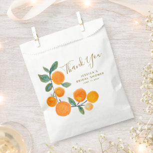 Watercolor Oranges Rustic Thank You Bridal Shower Favour Bags