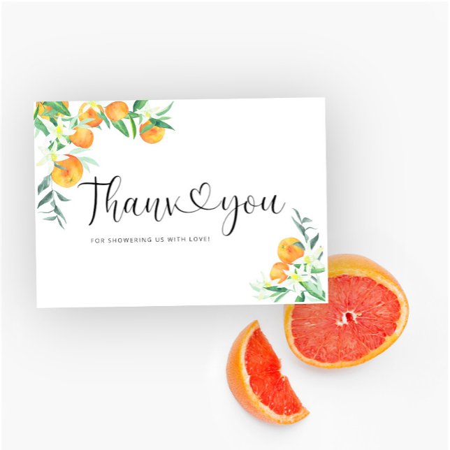 Watercolor oranges thank you card (Creator Uploaded)