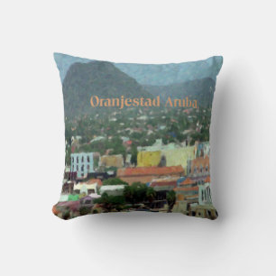 Watercolor Oranjestad, Aruba Cushion