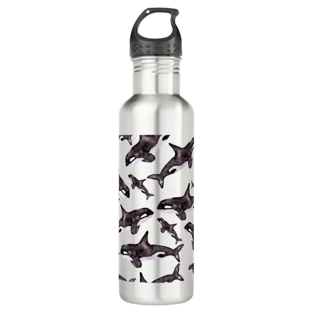 Watercolor Orca 710 Ml Water Bottle (Front)