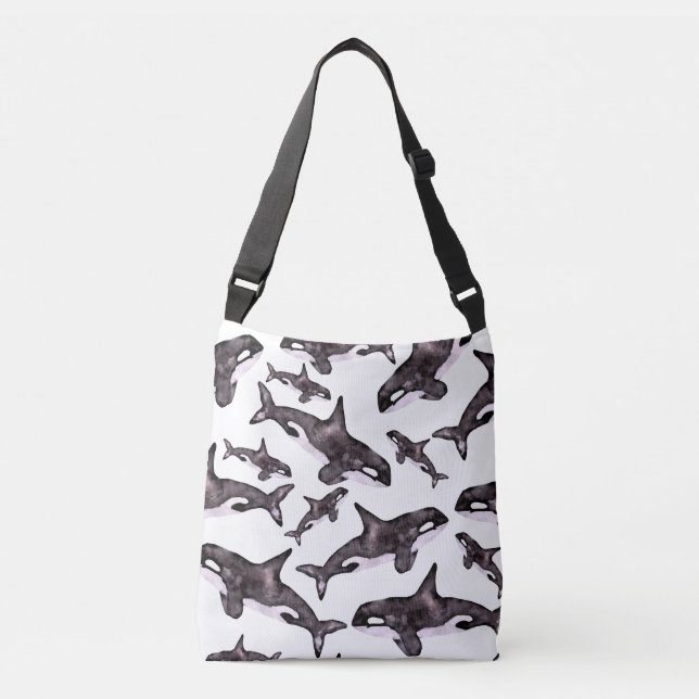 Watercolor Orca Crossbody Bag (Front)