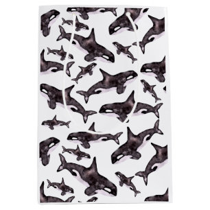 Watercolor Orca Medium Gift Bag