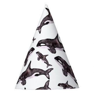Watercolor Orca Party Hat