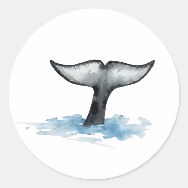 Watercolor Orca Tail Flukes stickers (Front)