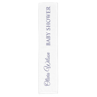 Watercolor Orca Whale Baby Shower Short Table Runner